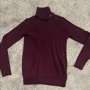 Calvin Klein Women's Burgundy Turtleneck Sweater